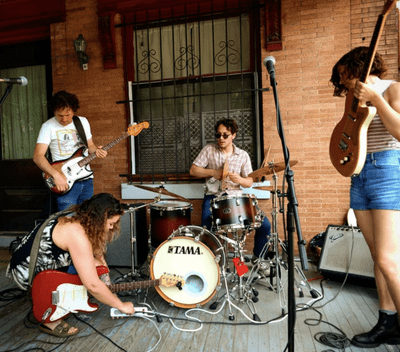 Band on a porch